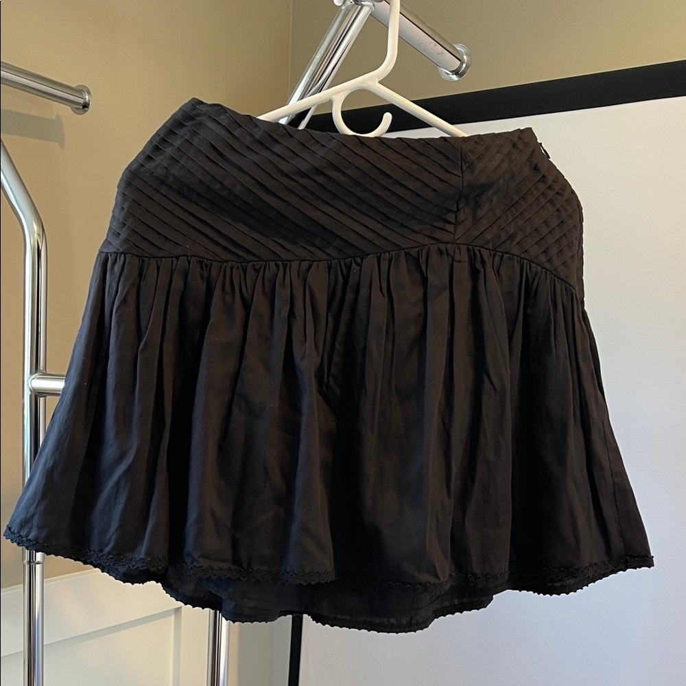 NWT Allison New York Dina Black Cotton Tiered Mini Skirt Small